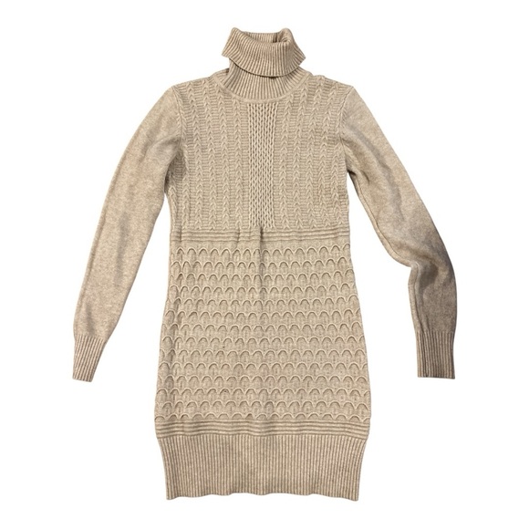 🧡 5 for $25 🧡 Beige Turtleneck Sweater Dress - Picture 1 of 4
